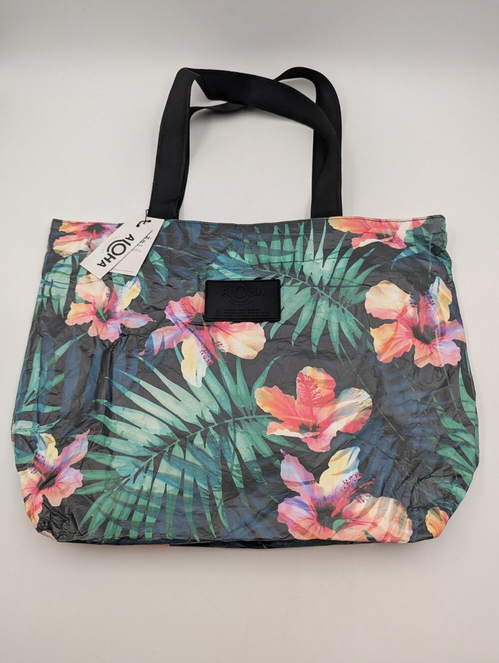 Aloha Collection Hibiscus Palm Day Tripper Splash Proof Travel Tote Bag NWT